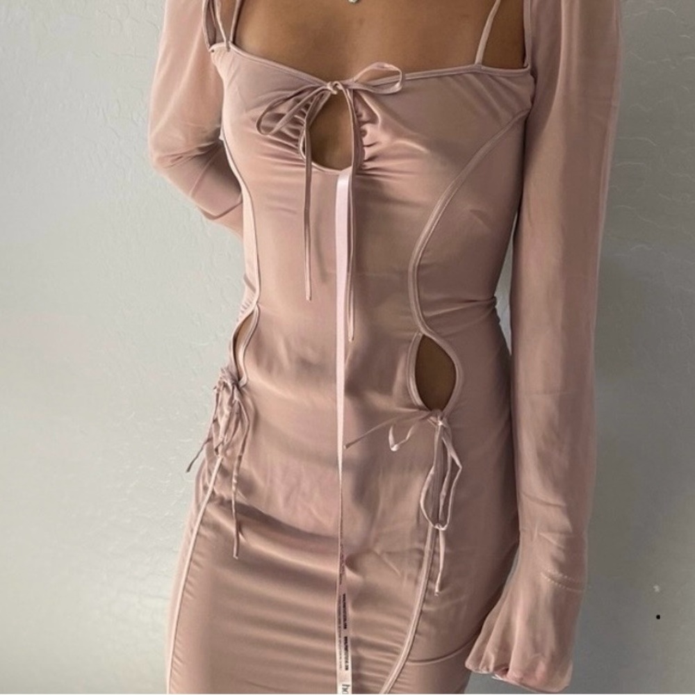 Sheer Pink Long Sleeve House of CB Dress